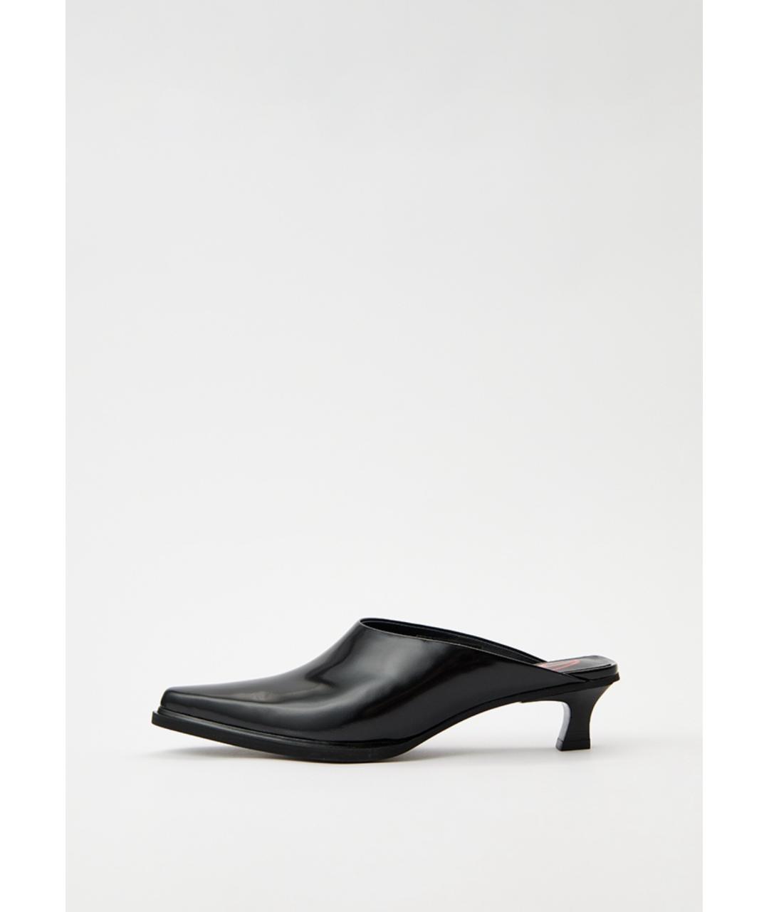 DIESEL Черные мюли из лакированной кожи, фото 7