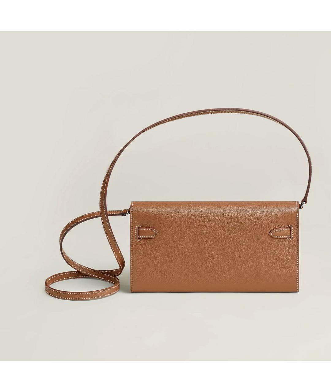 HERMES Коричневая кожаная сумка через плечо, фото 3