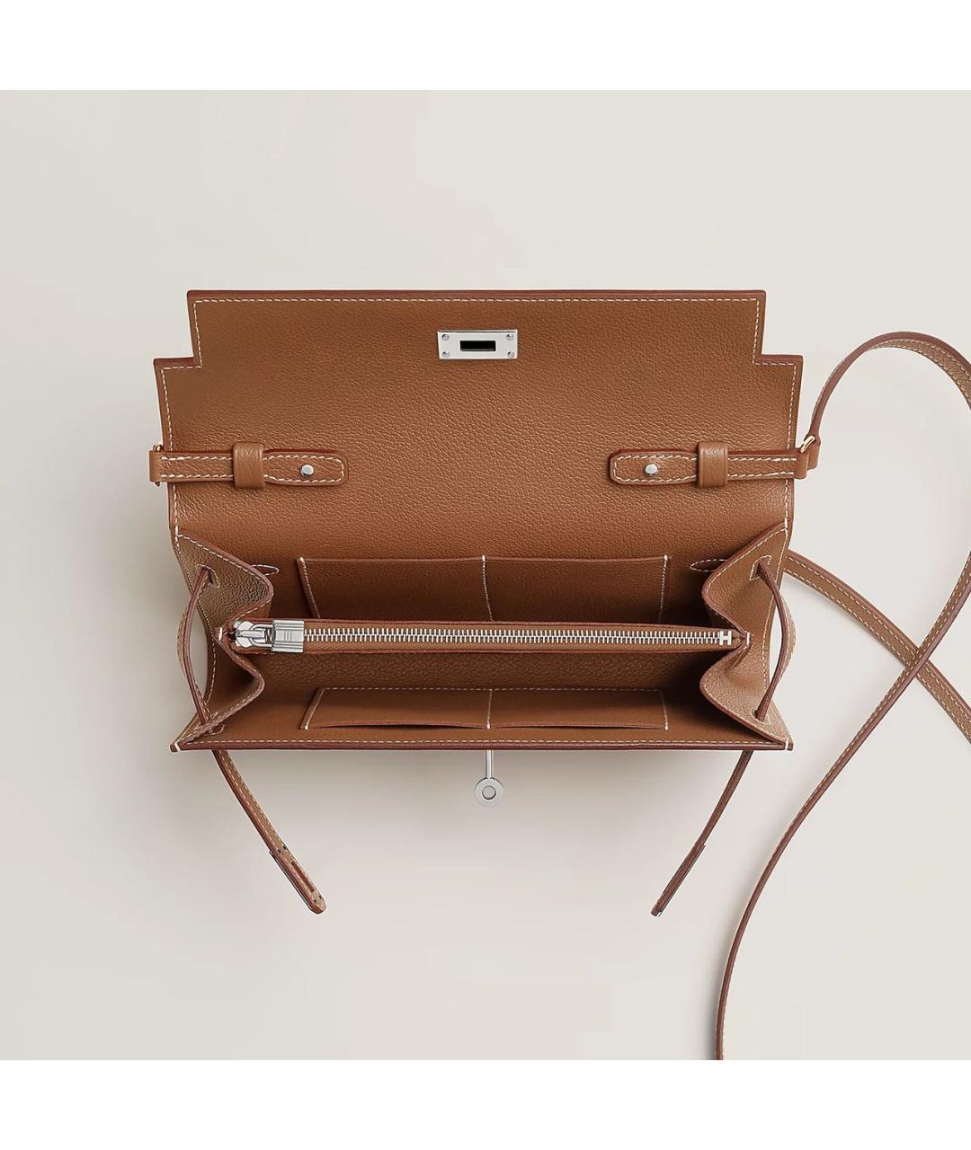 HERMES Коричневая кожаная сумка через плечо, фото 2