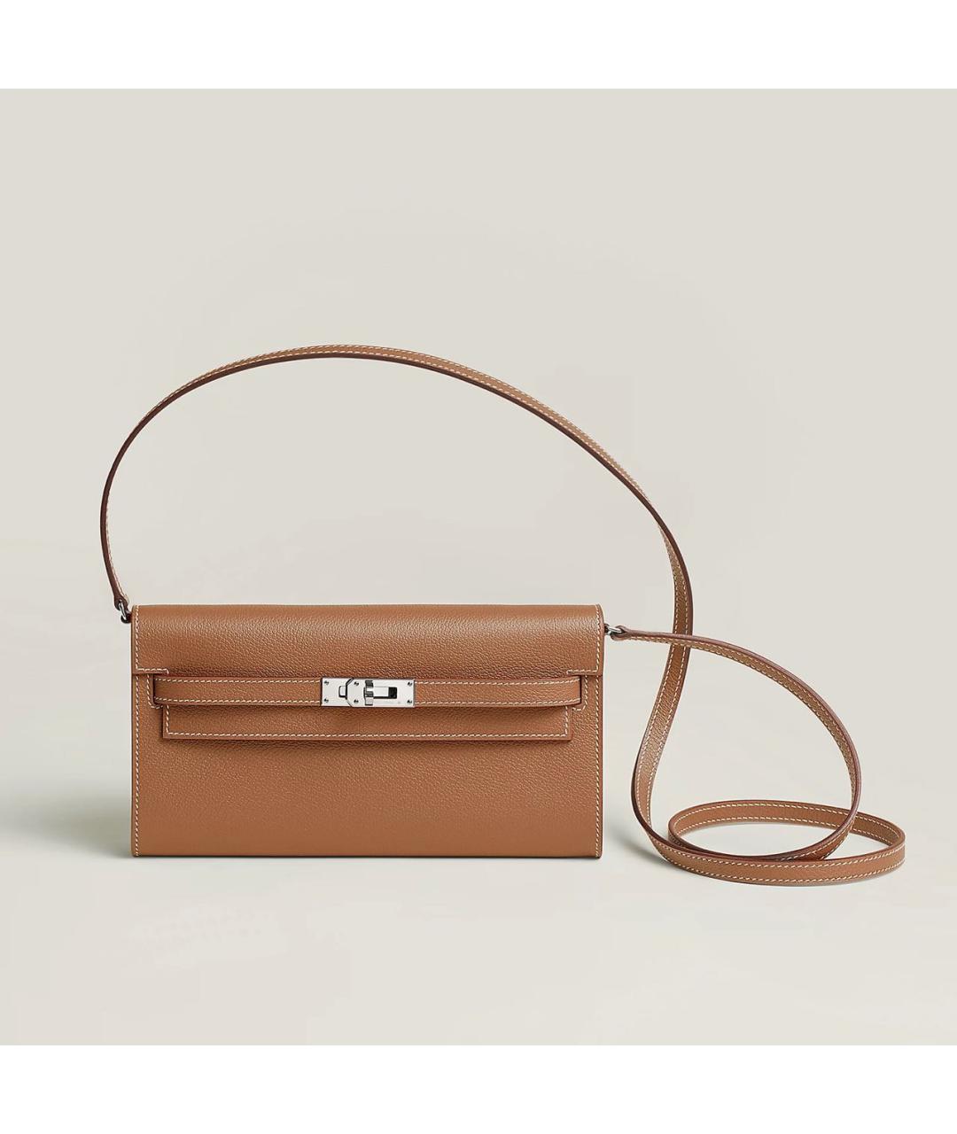 HERMES Коричневая кожаная сумка через плечо, фото 4