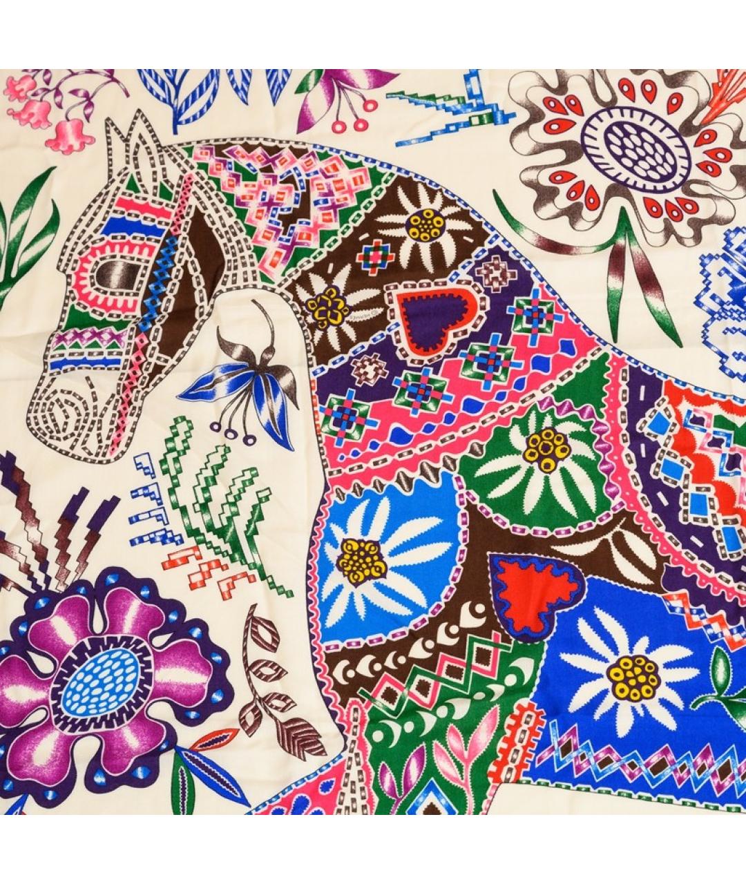 HERMES Мульти шелковый платок, фото 3