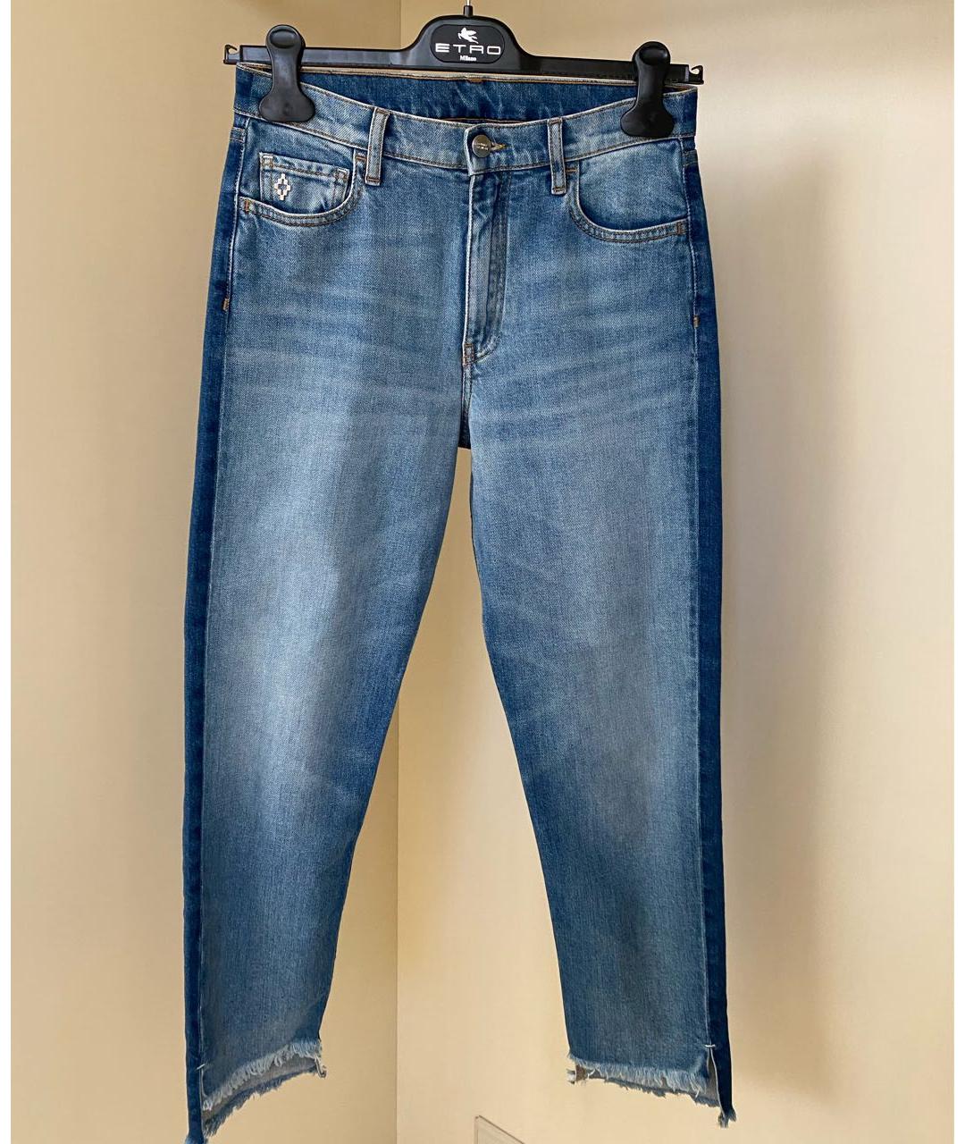 MARCELO BURLON Голубые хлопко-эластановые джинсы слим, фото 5