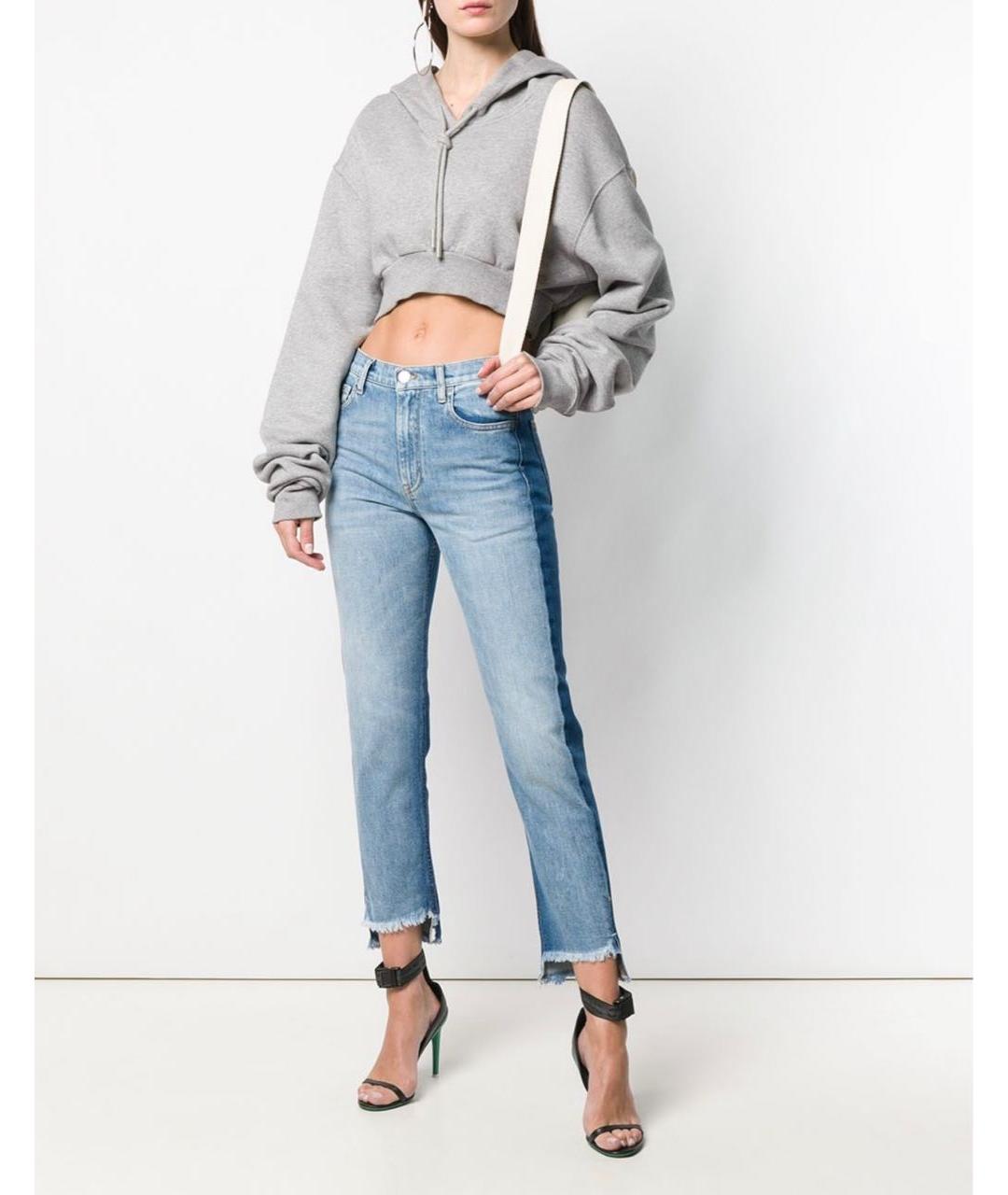 MARCELO BURLON Голубые хлопко-эластановые джинсы слим, фото 4