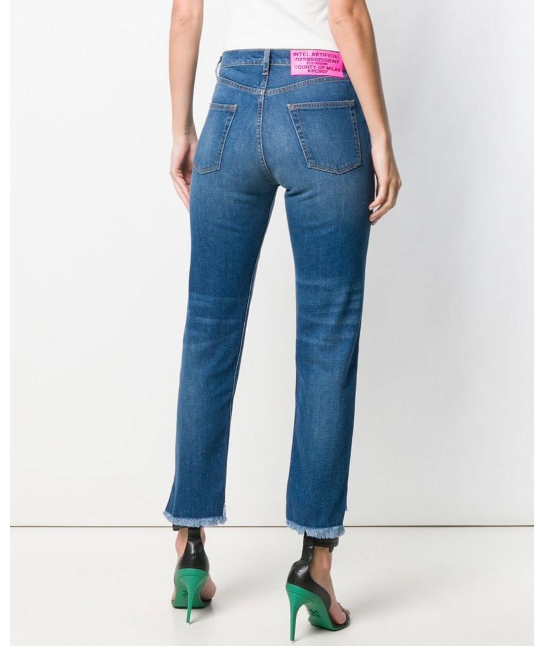 MARCELO BURLON Голубые хлопко-эластановые джинсы слим, фото 3