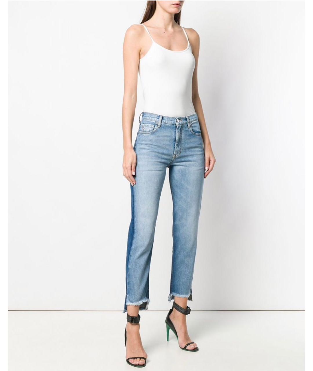 MARCELO BURLON Голубые хлопко-эластановые джинсы слим, фото 2