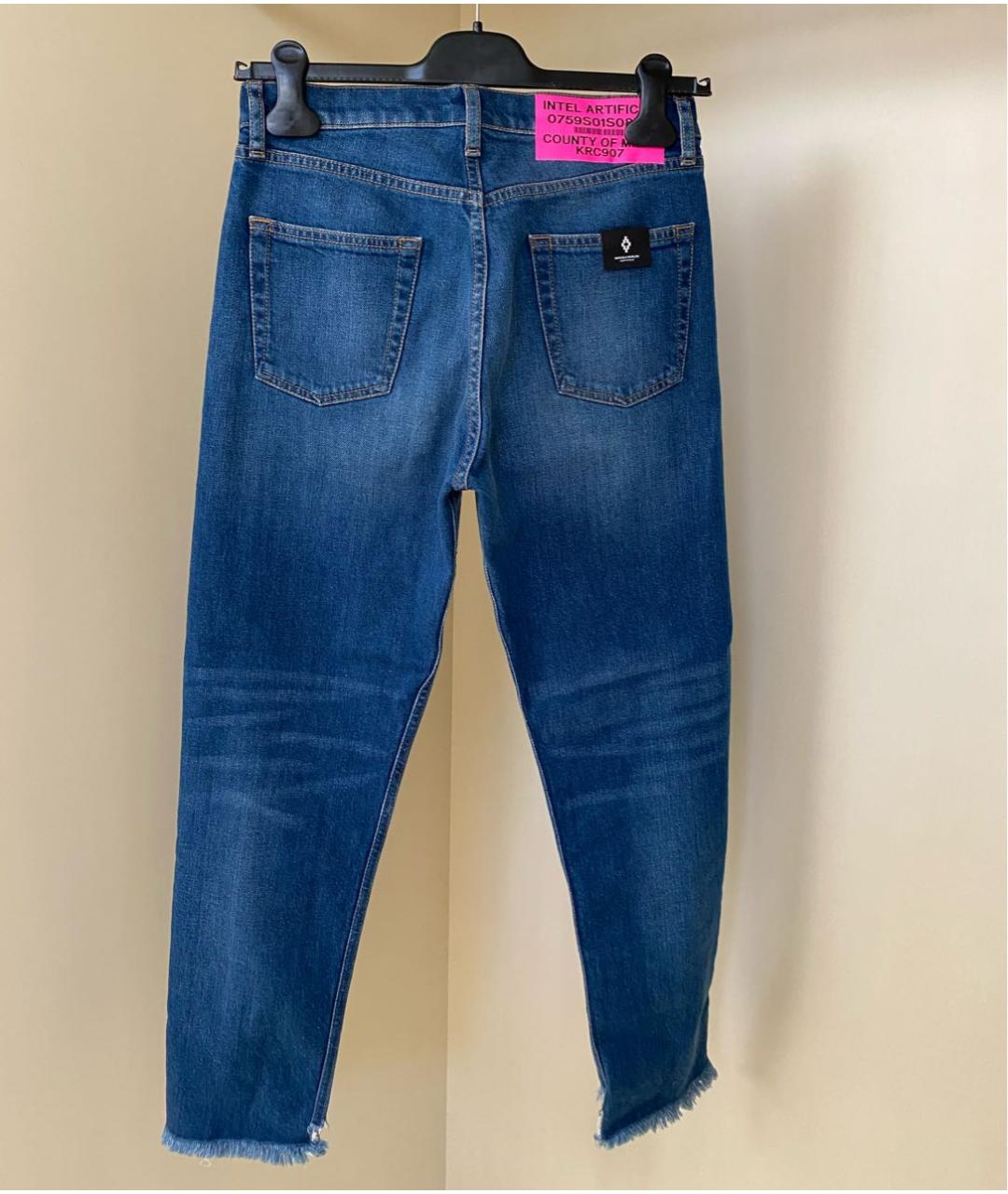 MARCELO BURLON Голубые хлопко-эластановые джинсы слим, фото 6