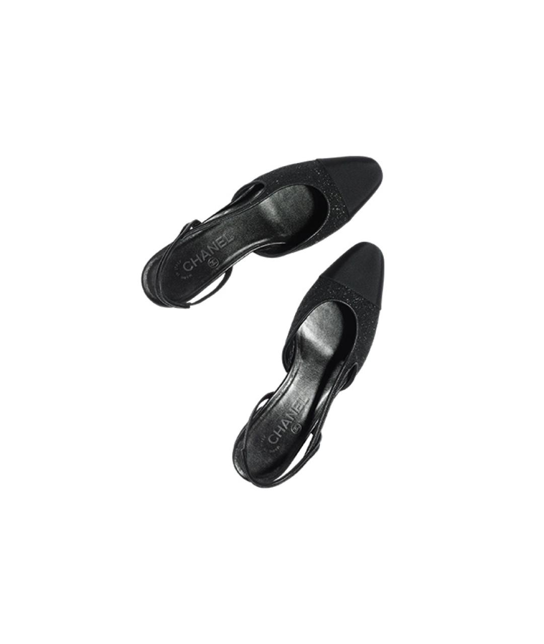 CHANEL Черные босоножки, фото 4