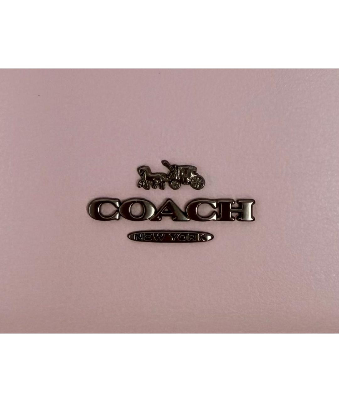 COACH Розовая кожаная косметичка, фото 5