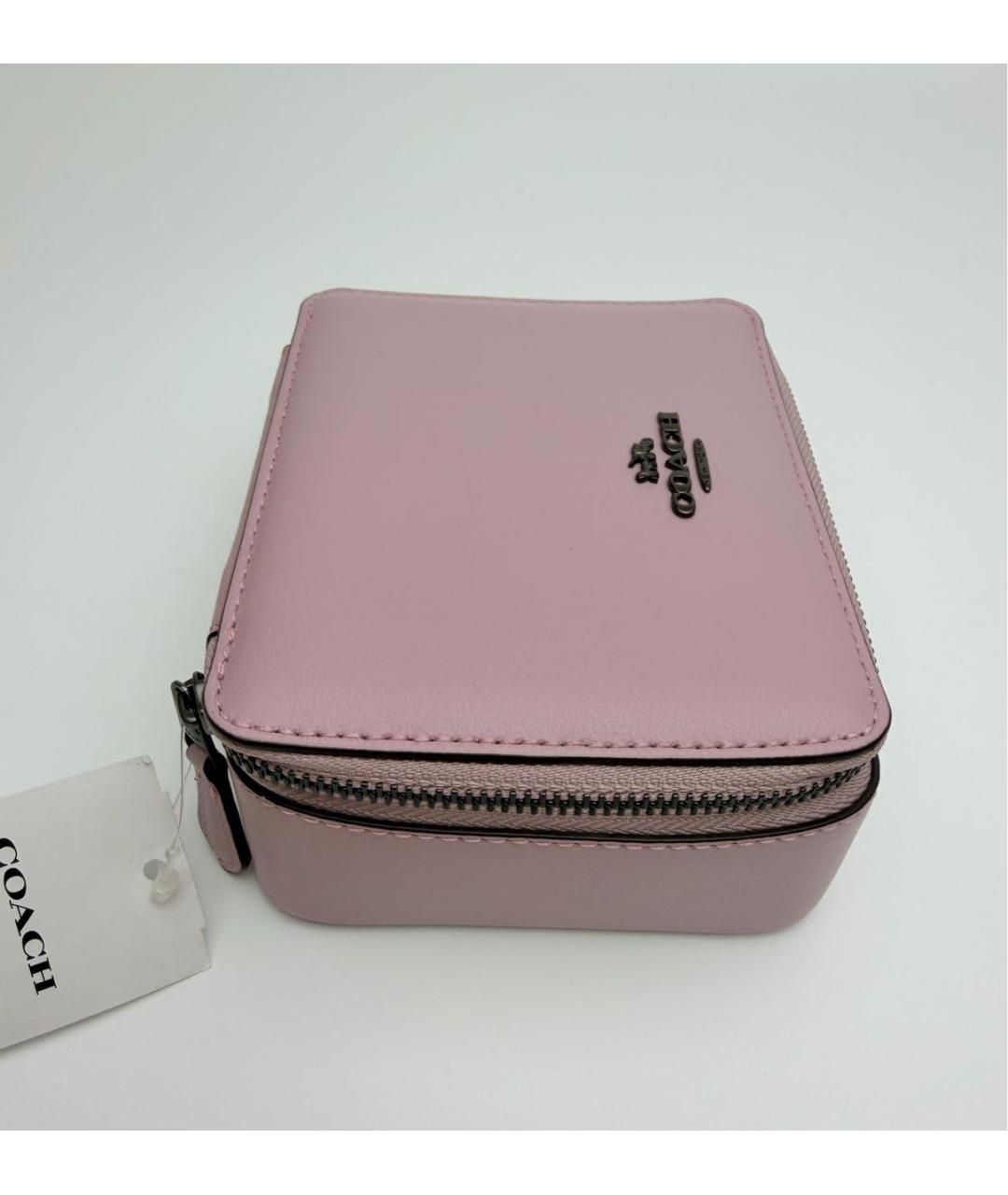 COACH Розовая кожаная косметичка, фото 3