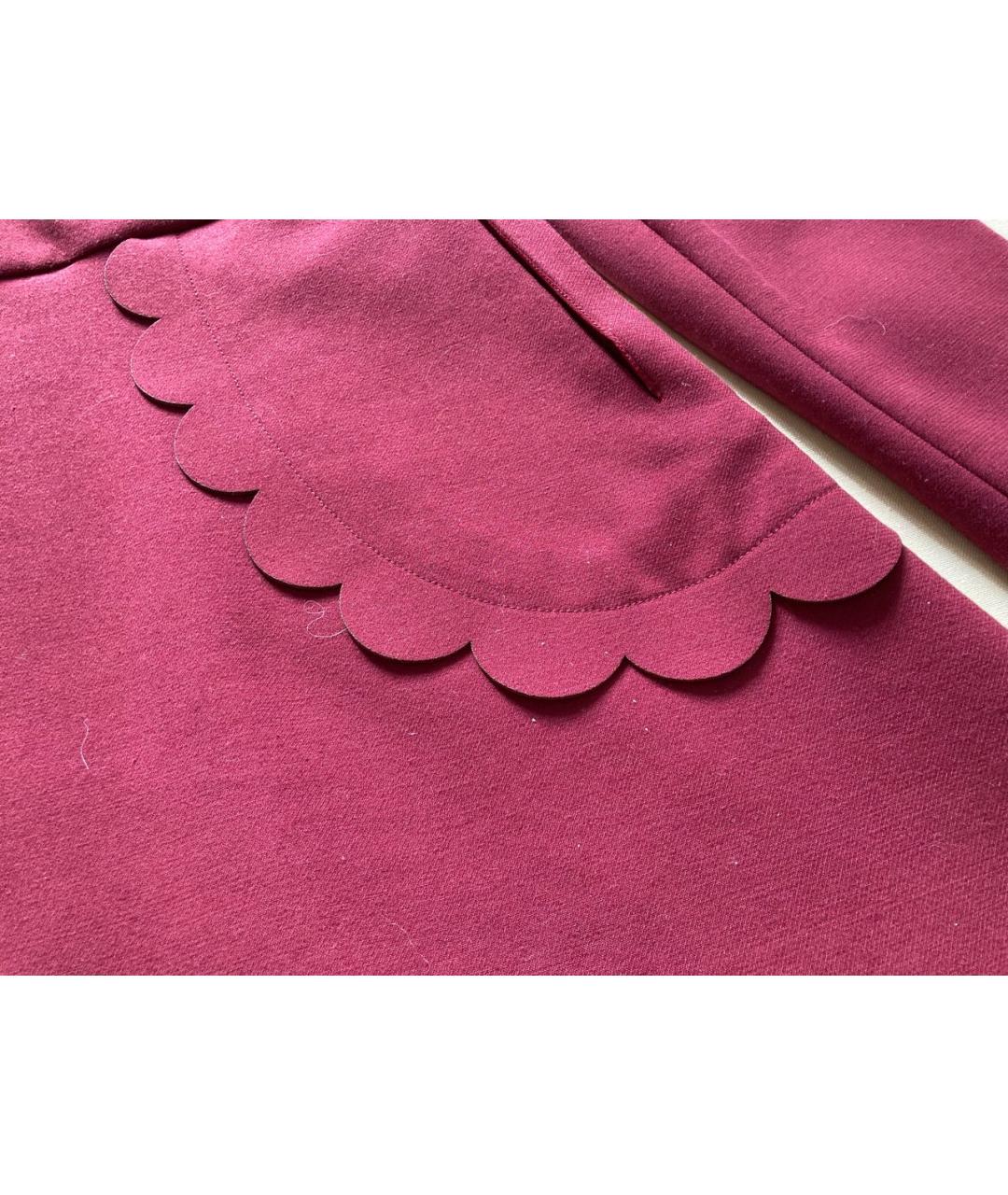 RED VALENTINO Бордовое вискозное повседневное платье, фото 3