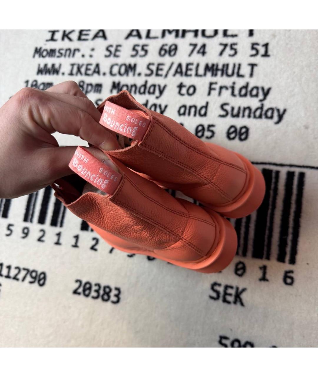 DR. MARTENS Коралловые кожаные ботинки, фото 4