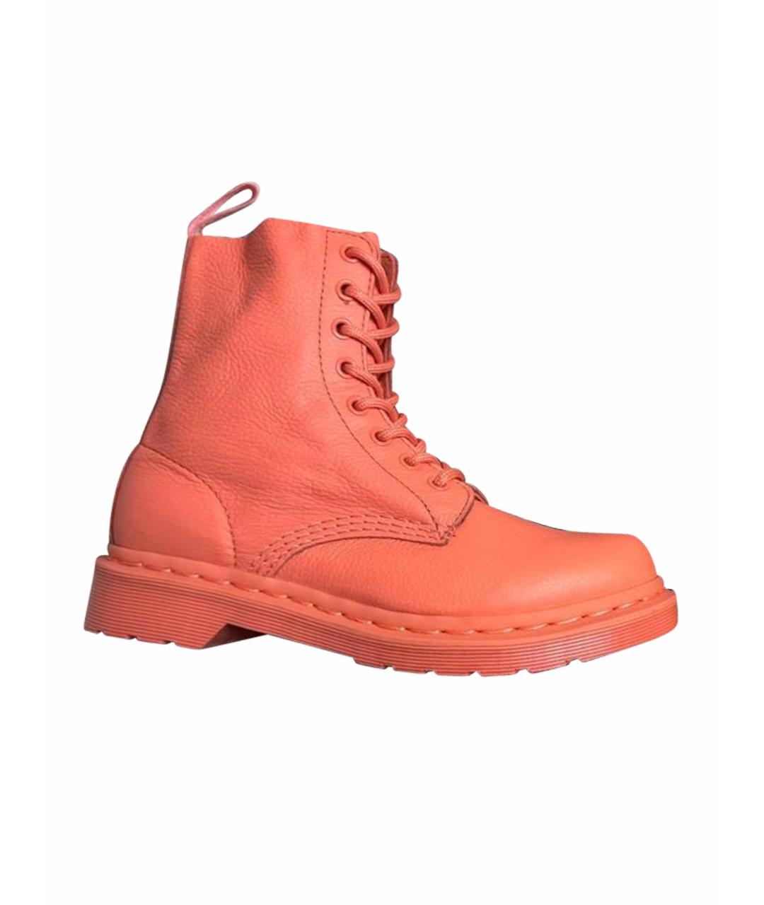 DR. MARTENS Коралловые кожаные ботинки, фото 1