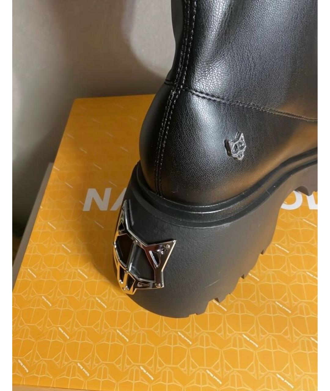 NAKED WOLF Черные кожаные ботинки, фото 4