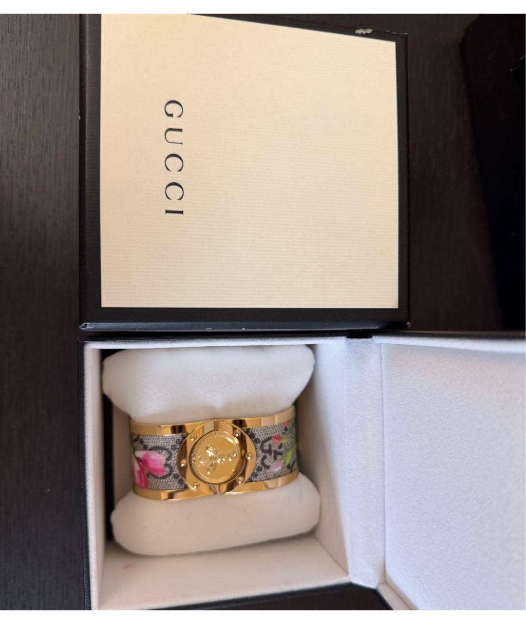 GUCCI Золотые стальные часы, фото 3