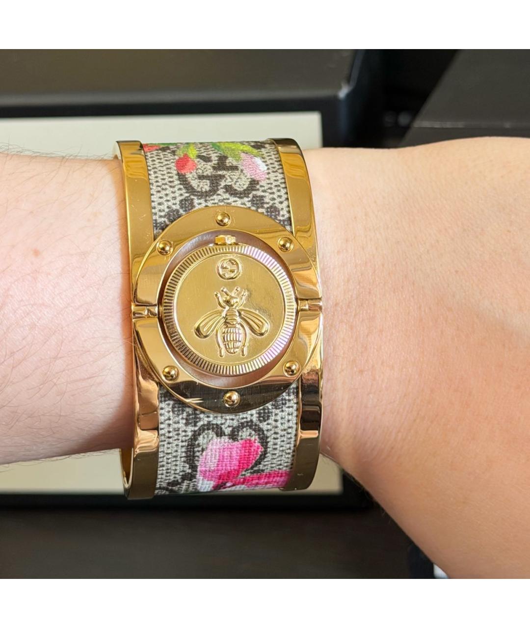 GUCCI Золотые стальные часы, фото 9