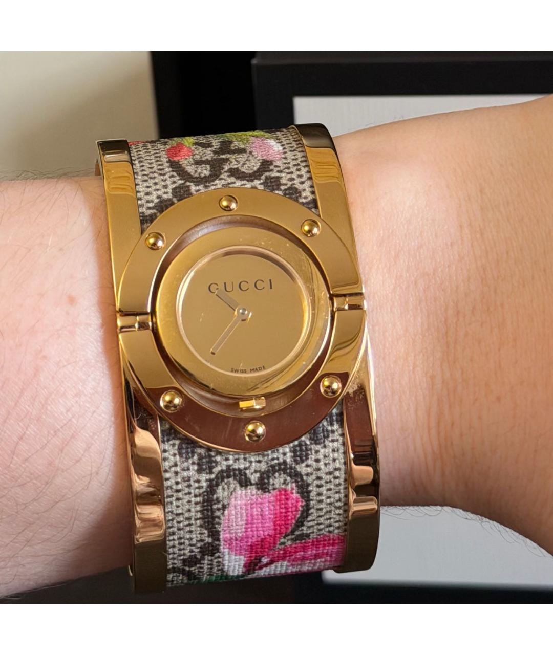 GUCCI Золотые стальные часы, фото 8