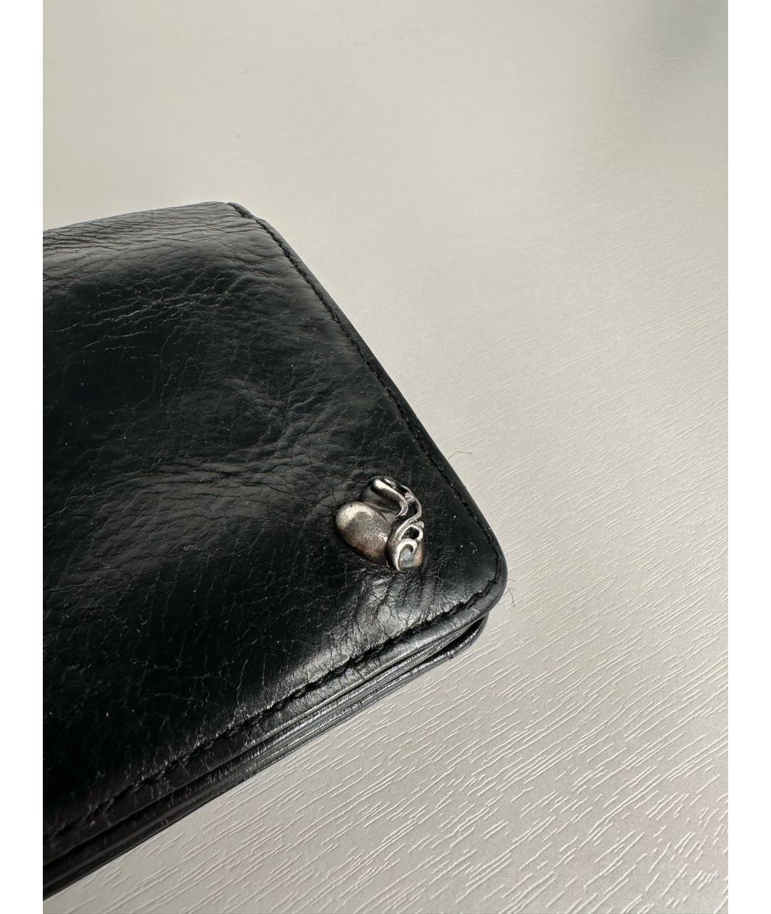 CHROME HEARTS Черный кожаный кошелек, фото 4