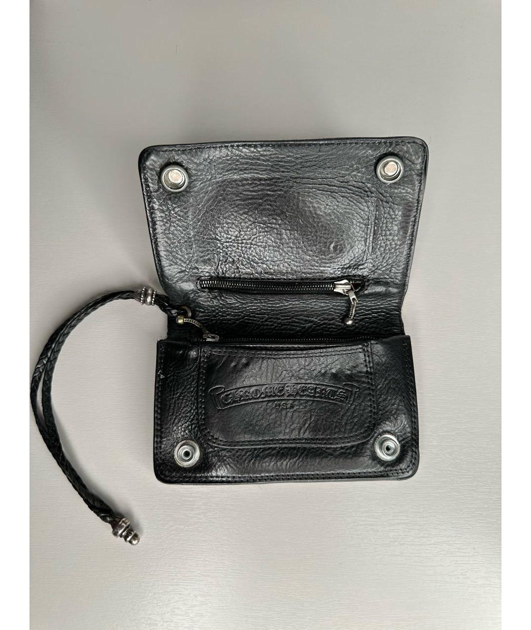 CHROME HEARTS Черный кожаный кошелек, фото 7