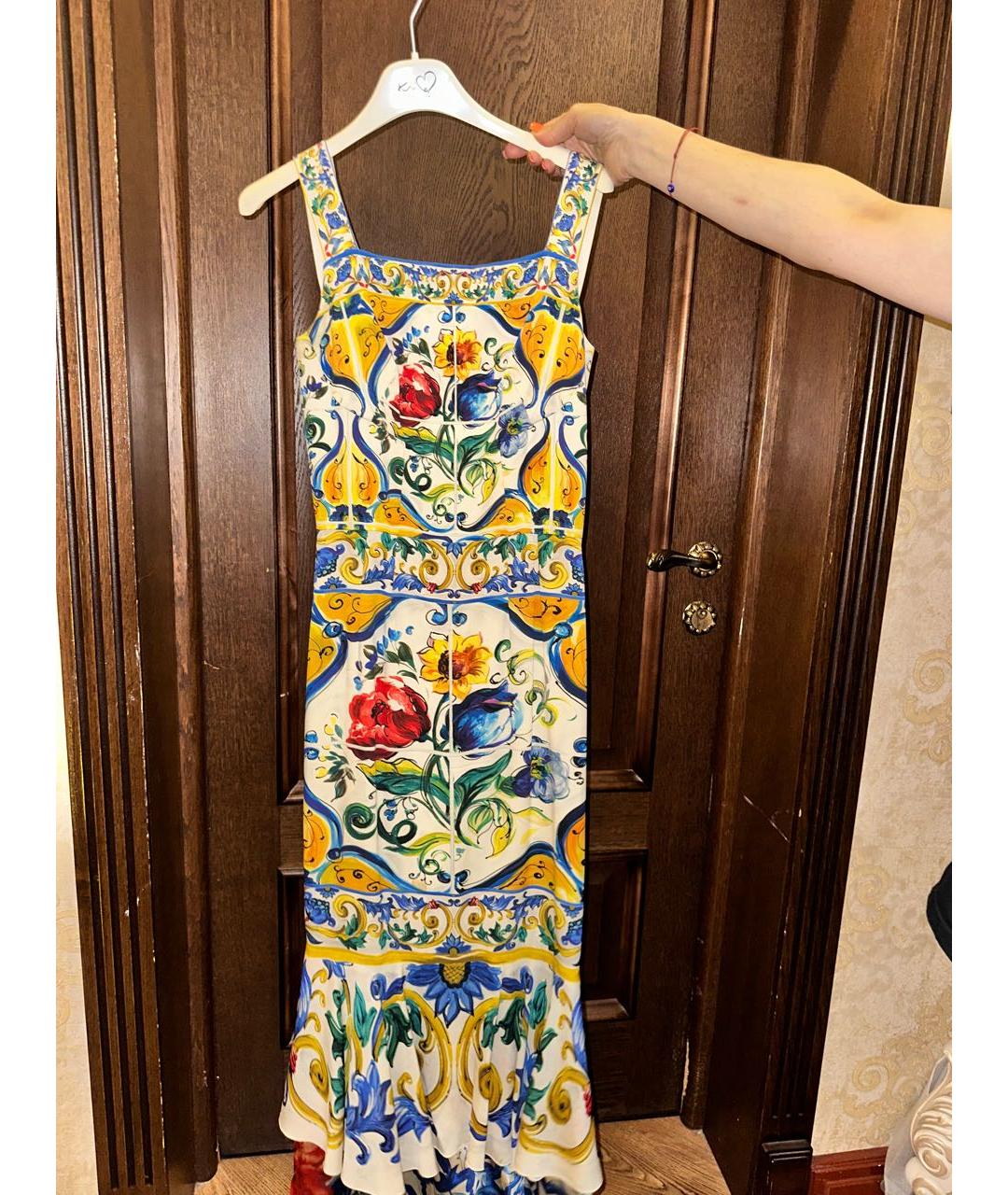 DOLCE&GABBANA Мульти шелковый сарафан, фото 2