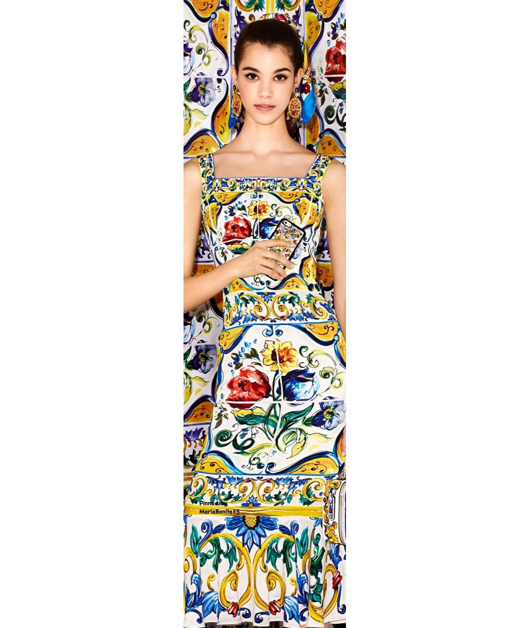 DOLCE&GABBANA Мульти шелковый сарафан, фото 4