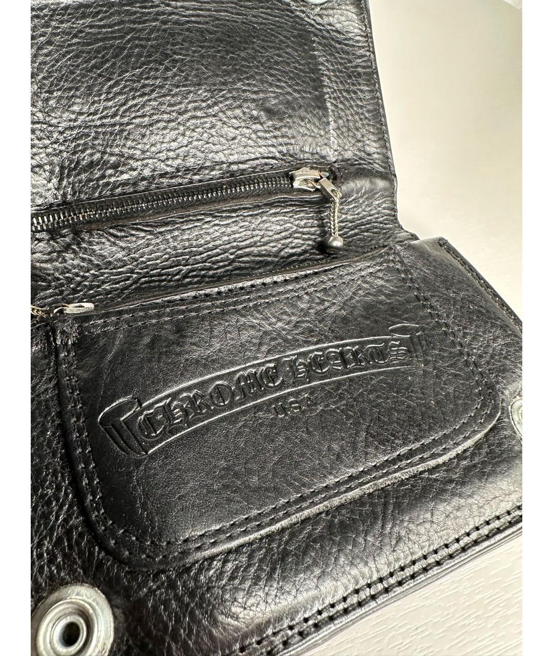 CHROME HEARTS Черный кожаный кошелек, фото 8