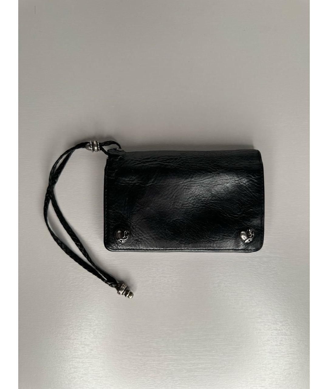 CHROME HEARTS Черный кожаный кошелек, фото 9