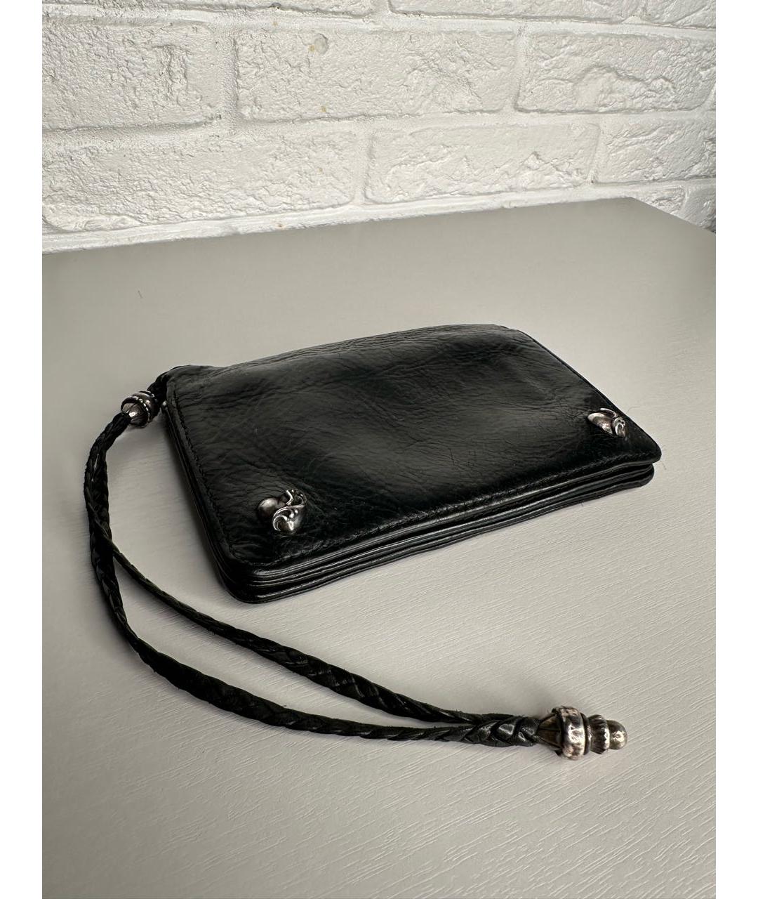 CHROME HEARTS Черный кожаный кошелек, фото 2