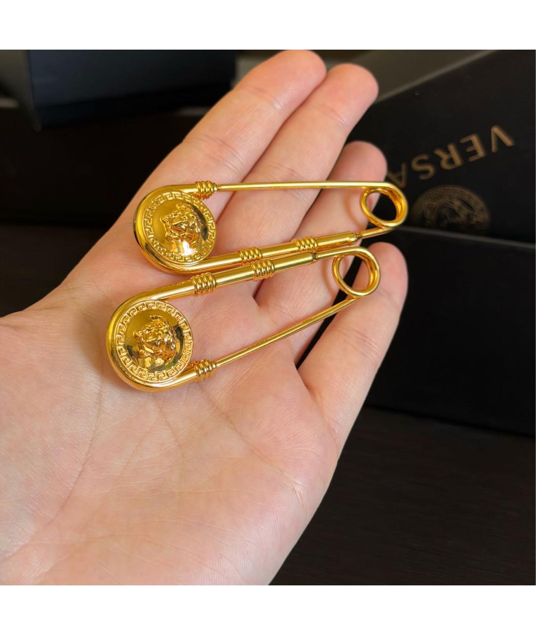 VERSACE Золотая латунная булавка / брошь, фото 2