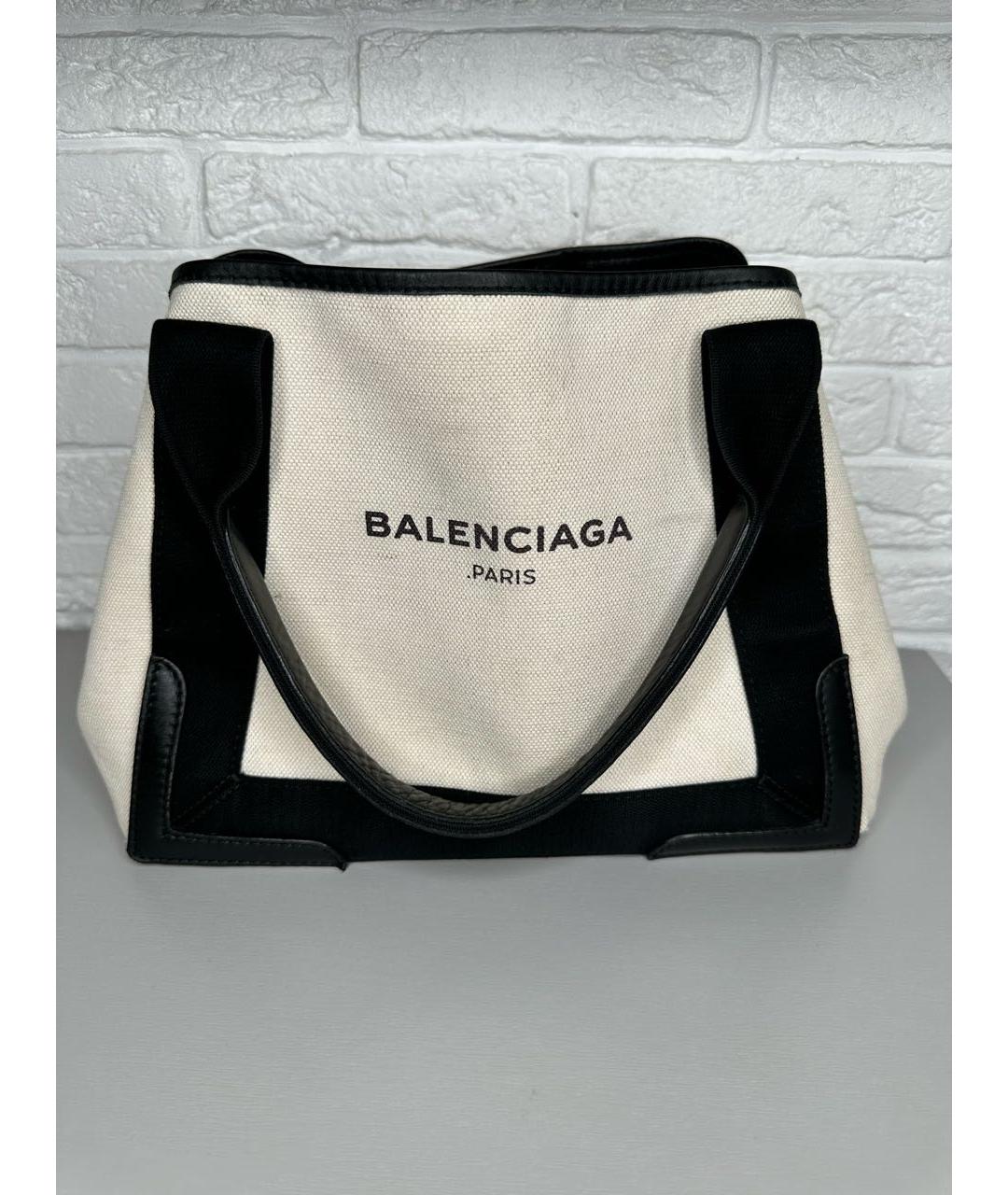 BALENCIAGA Бежевая тканевая сумка тоут, фото 9