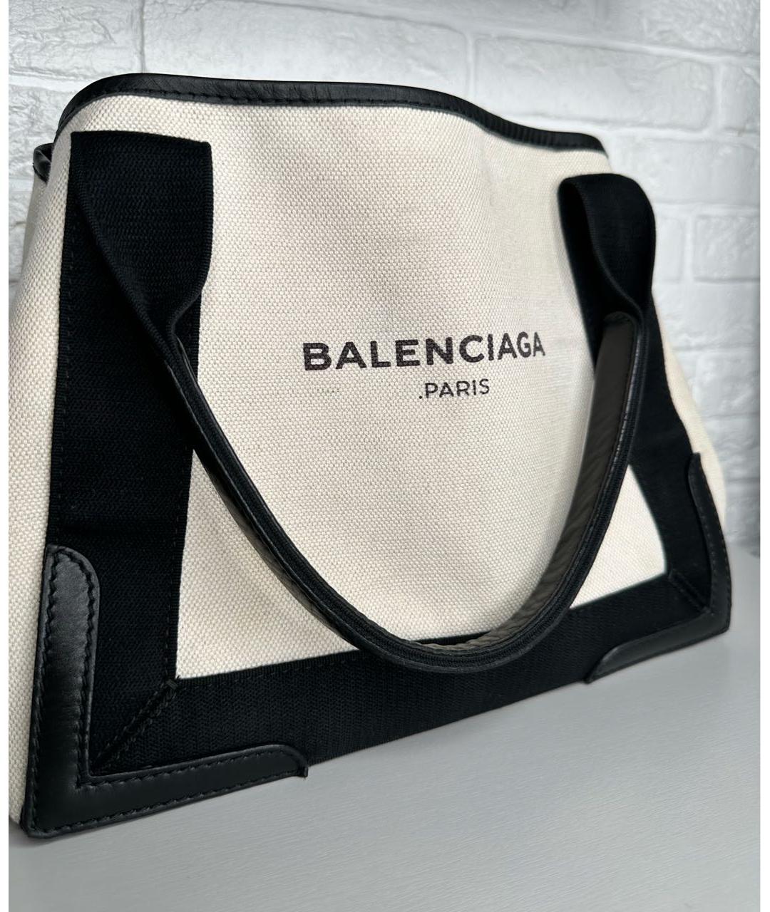 BALENCIAGA Бежевая тканевая сумка тоут, фото 2