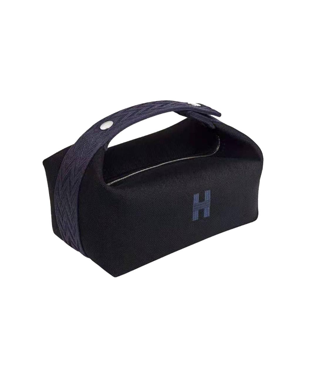 HERMES Черная тканевая косметичка, фото 2