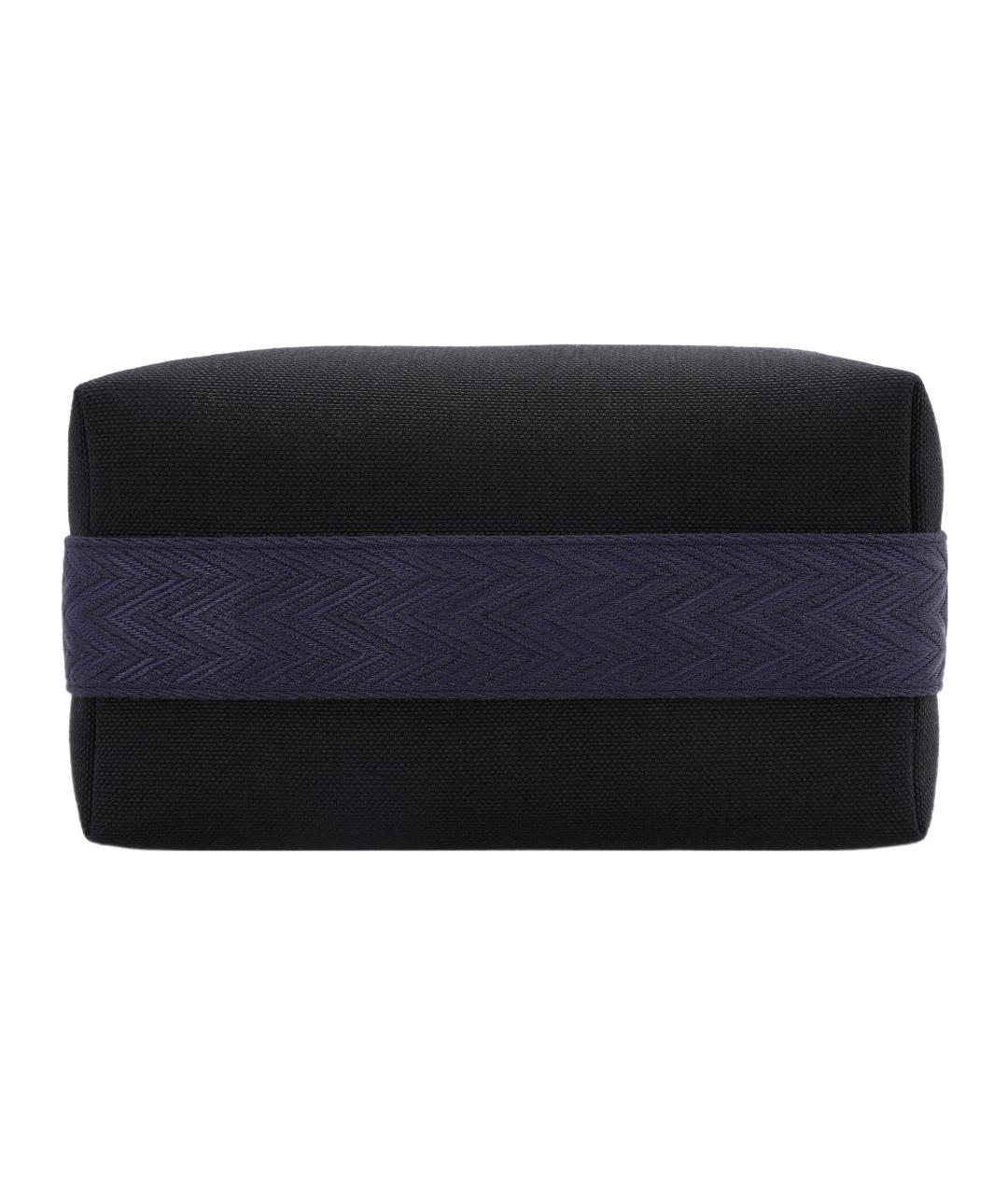 HERMES Черная тканевая косметичка, фото 4