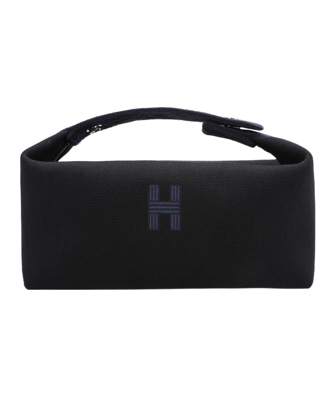 HERMES Черная тканевая косметичка, фото 1