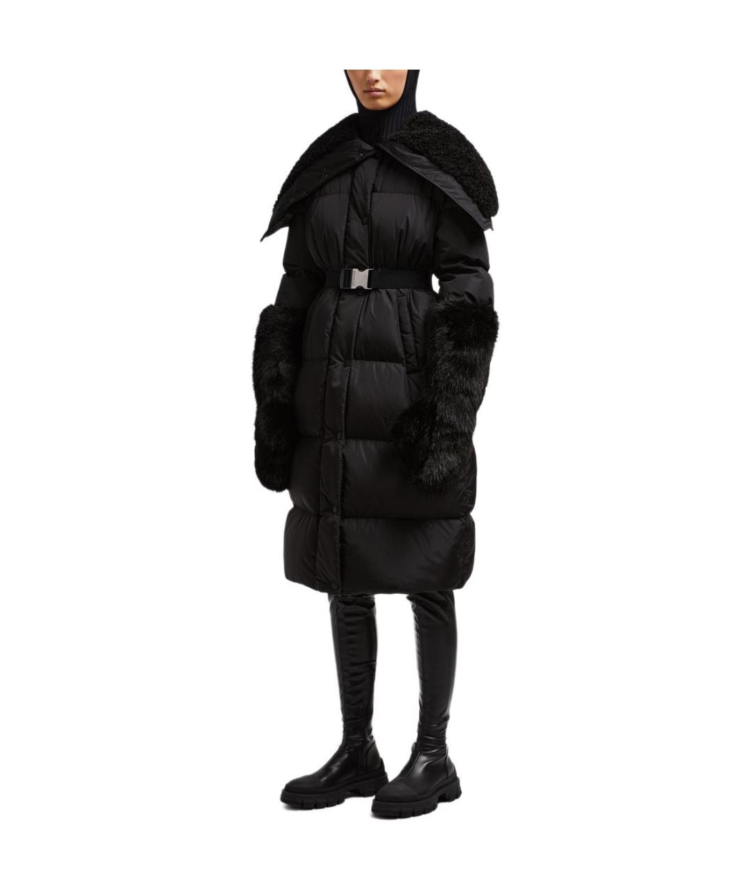 MONCLER Черный пуховик, фото 3