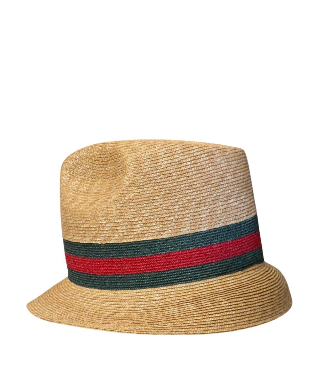 GUCCI Бежевая соломенная шляпа, фото 1
