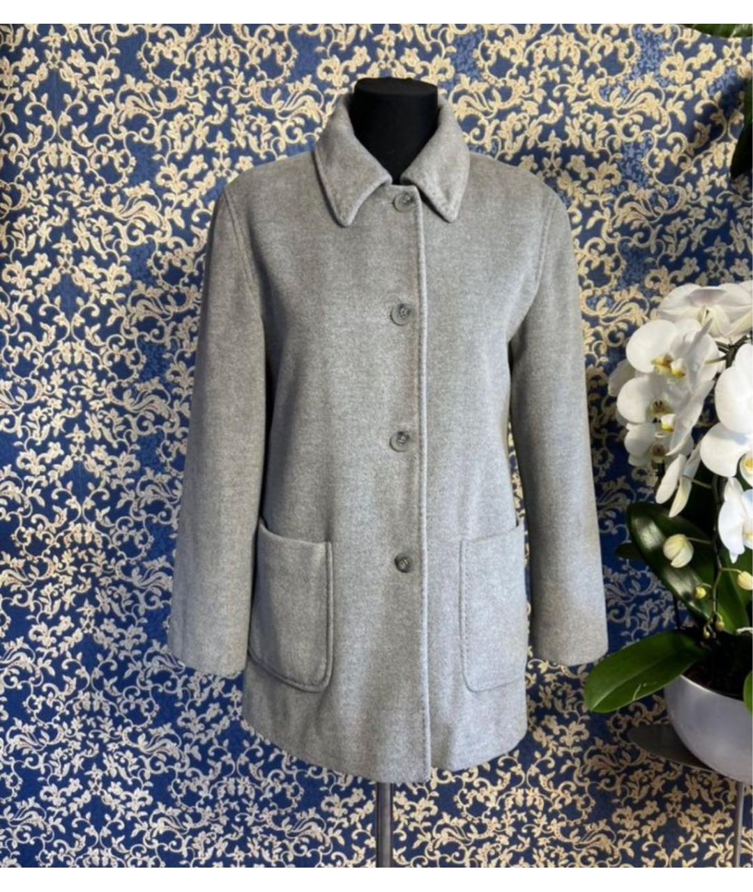 CALVIN KLEIN Серое шерстяное пальто, фото 9