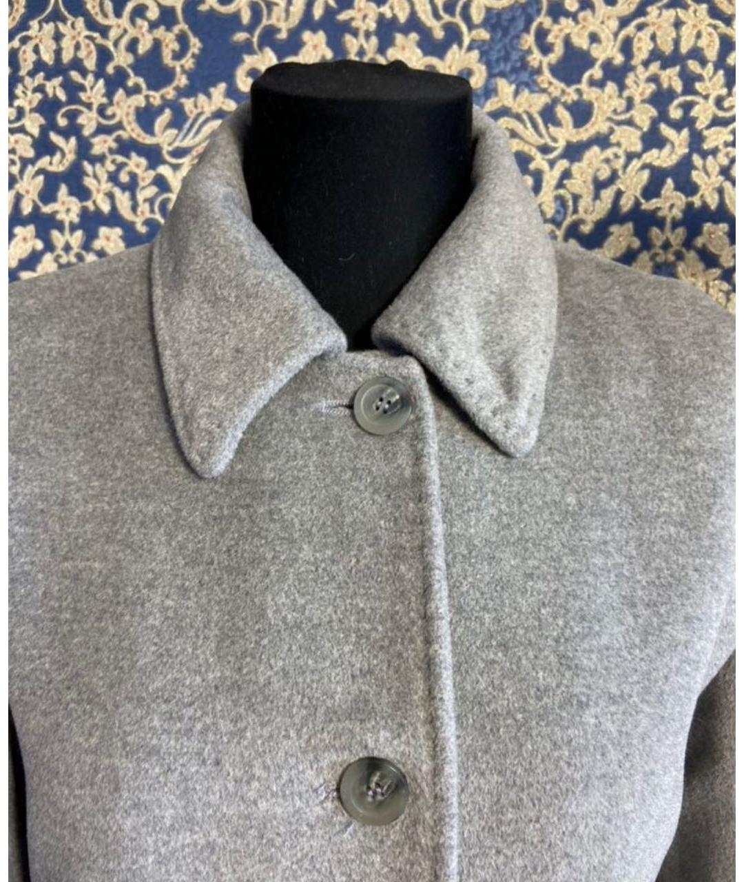 CALVIN KLEIN Серое шерстяное пальто, фото 4