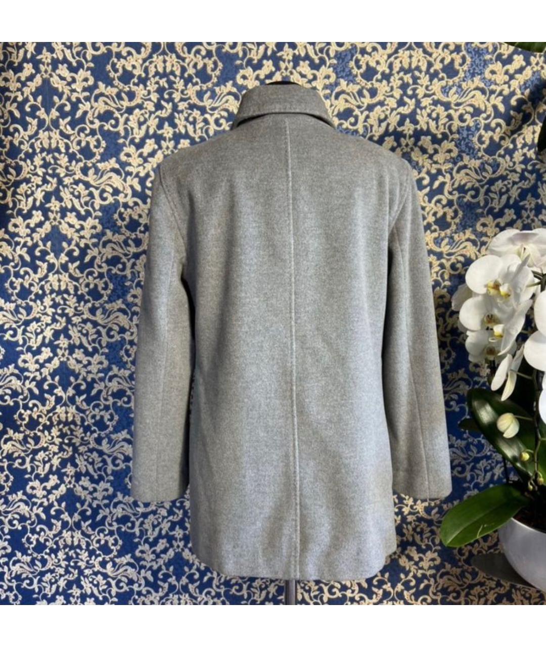 CALVIN KLEIN Серое шерстяное пальто, фото 2