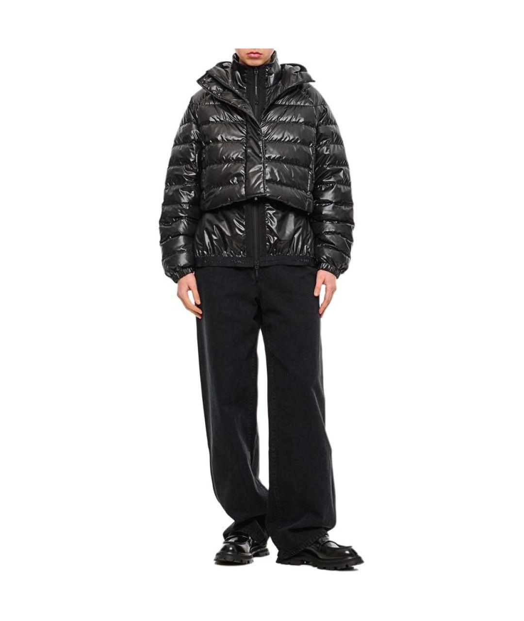 MONCLER Черный пуховик, фото 3