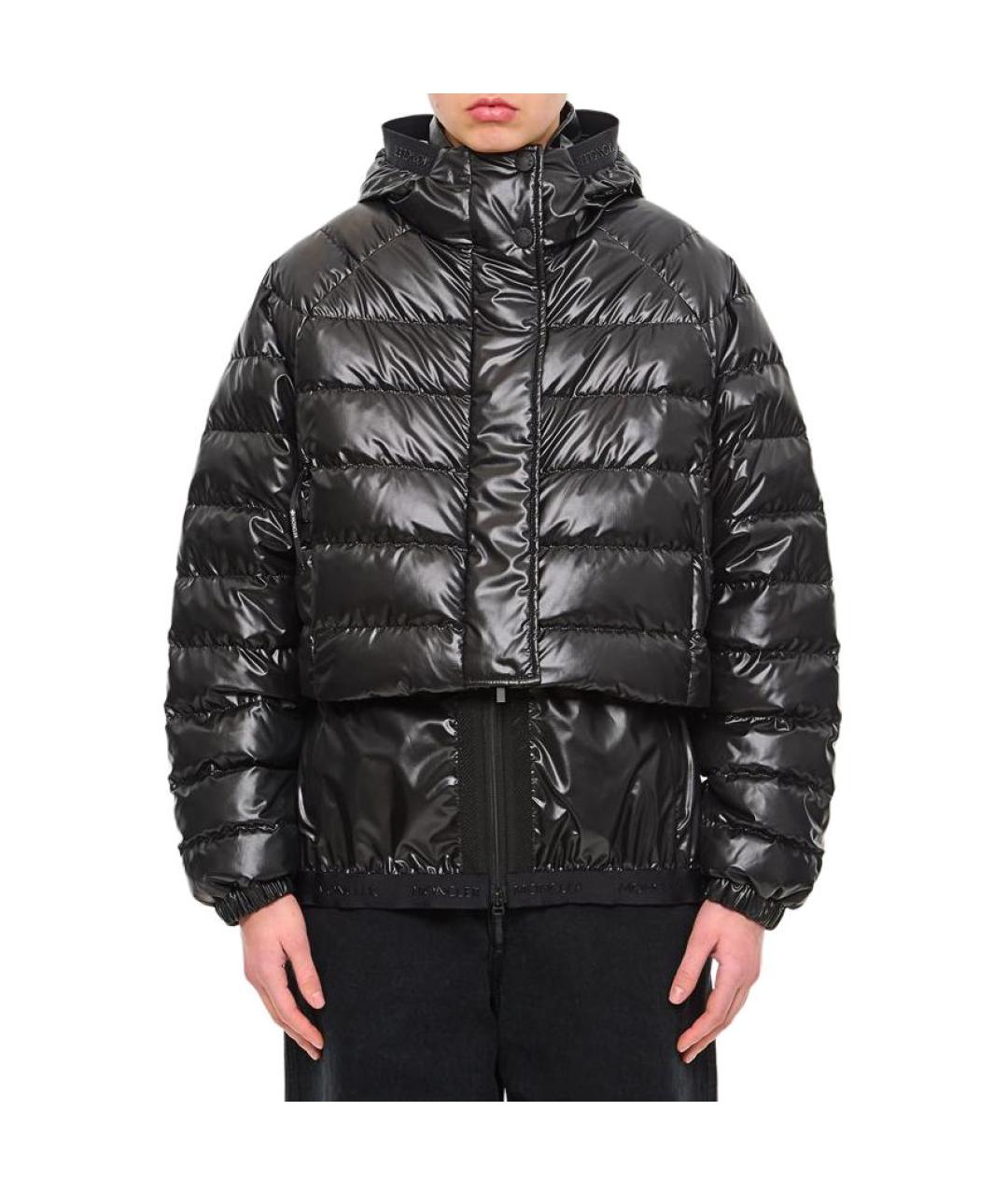 MONCLER Черный пуховик, фото 4