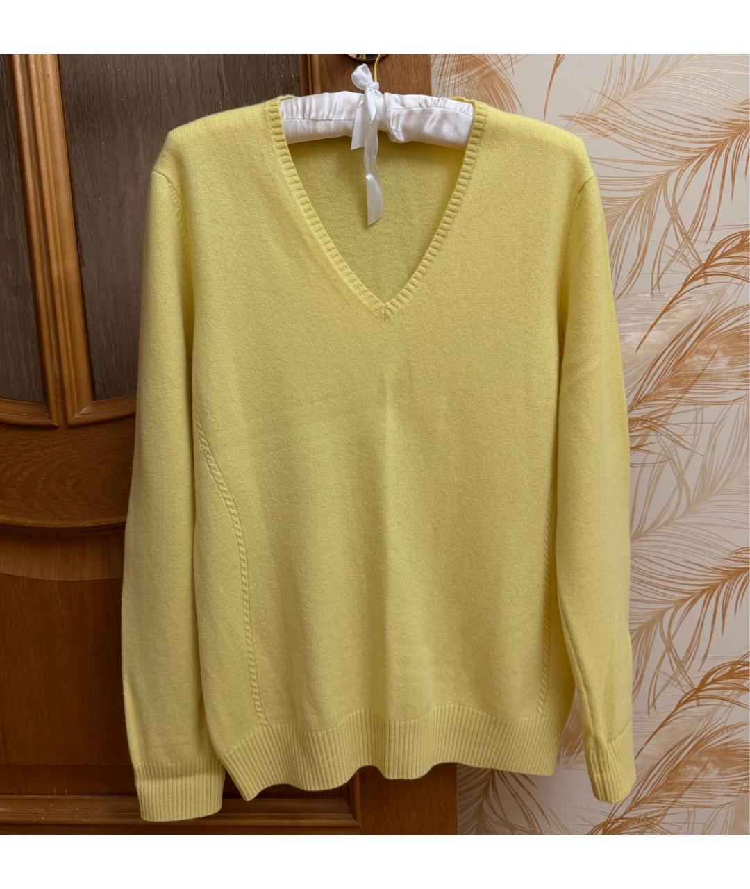 LORO PIANA Желтый кашемировый джемпер / свитер, фото 8