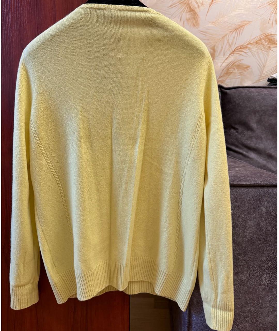 LORO PIANA Желтый кашемировый джемпер / свитер, фото 5