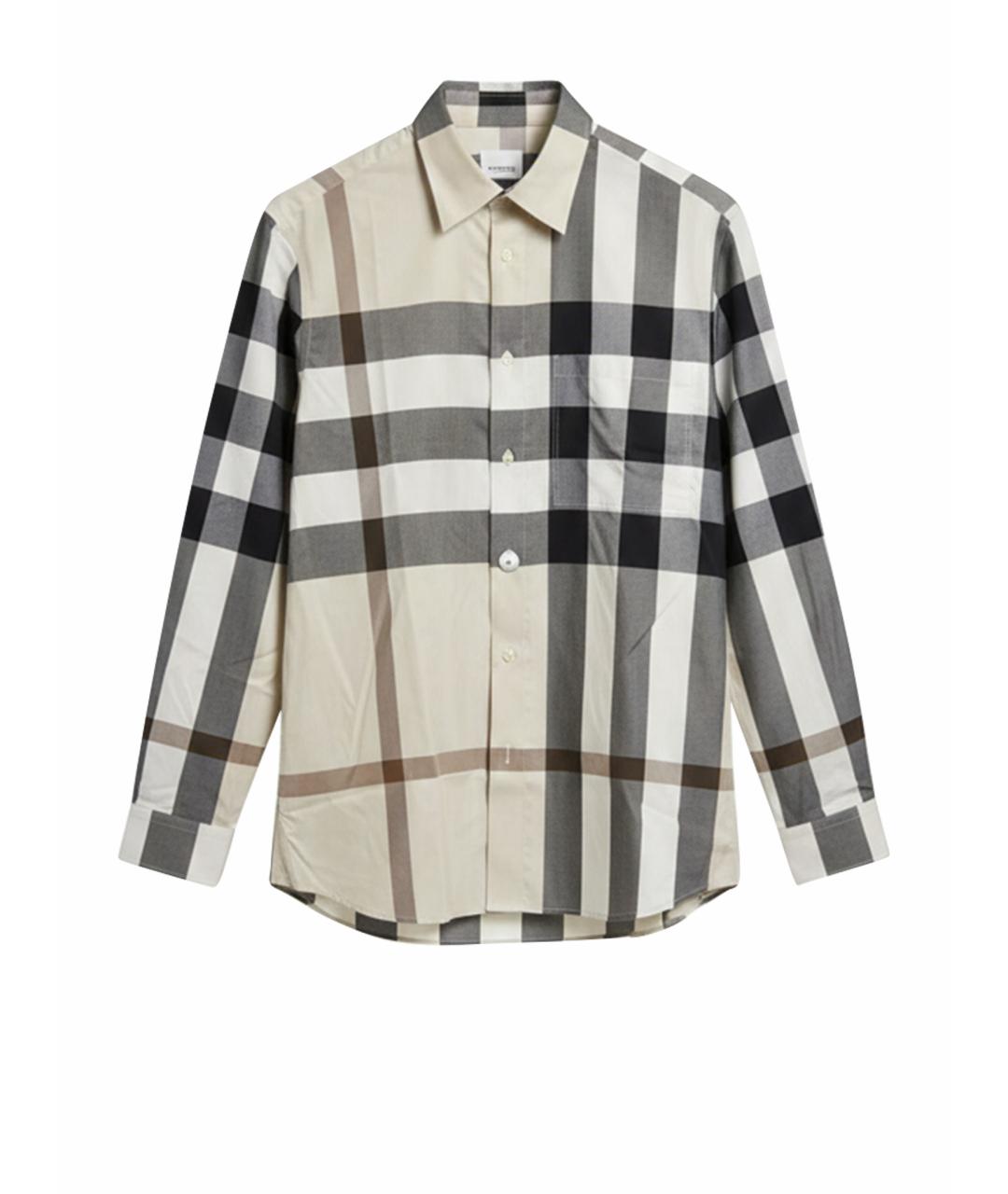 BURBERRY Коричневая хлопковая классическая рубашка, фото 1