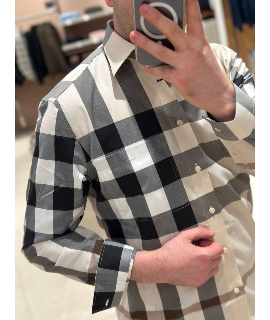 BURBERRY Коричневая хлопковая классическая рубашка, фото 4