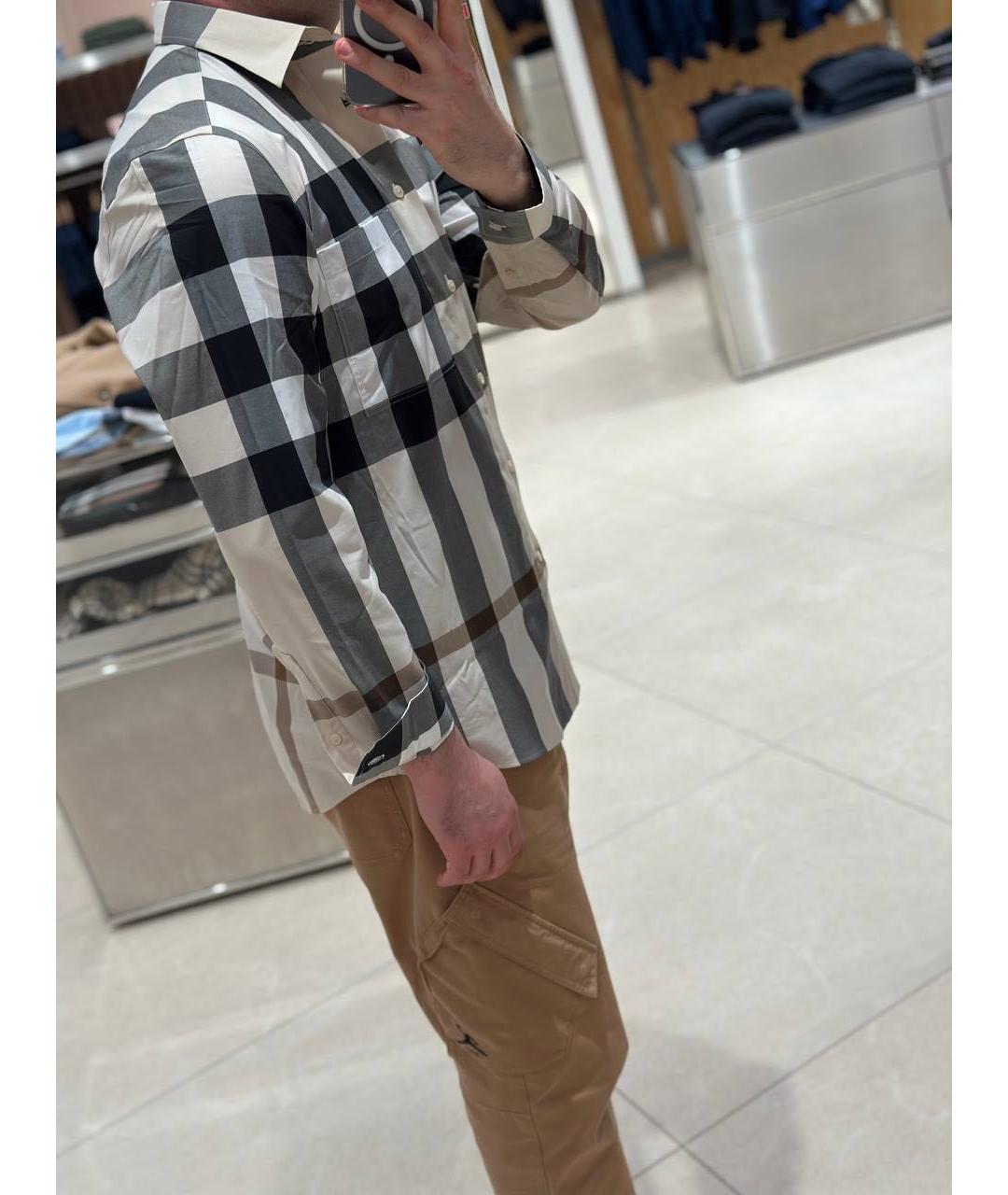 BURBERRY Коричневая хлопковая классическая рубашка, фото 8