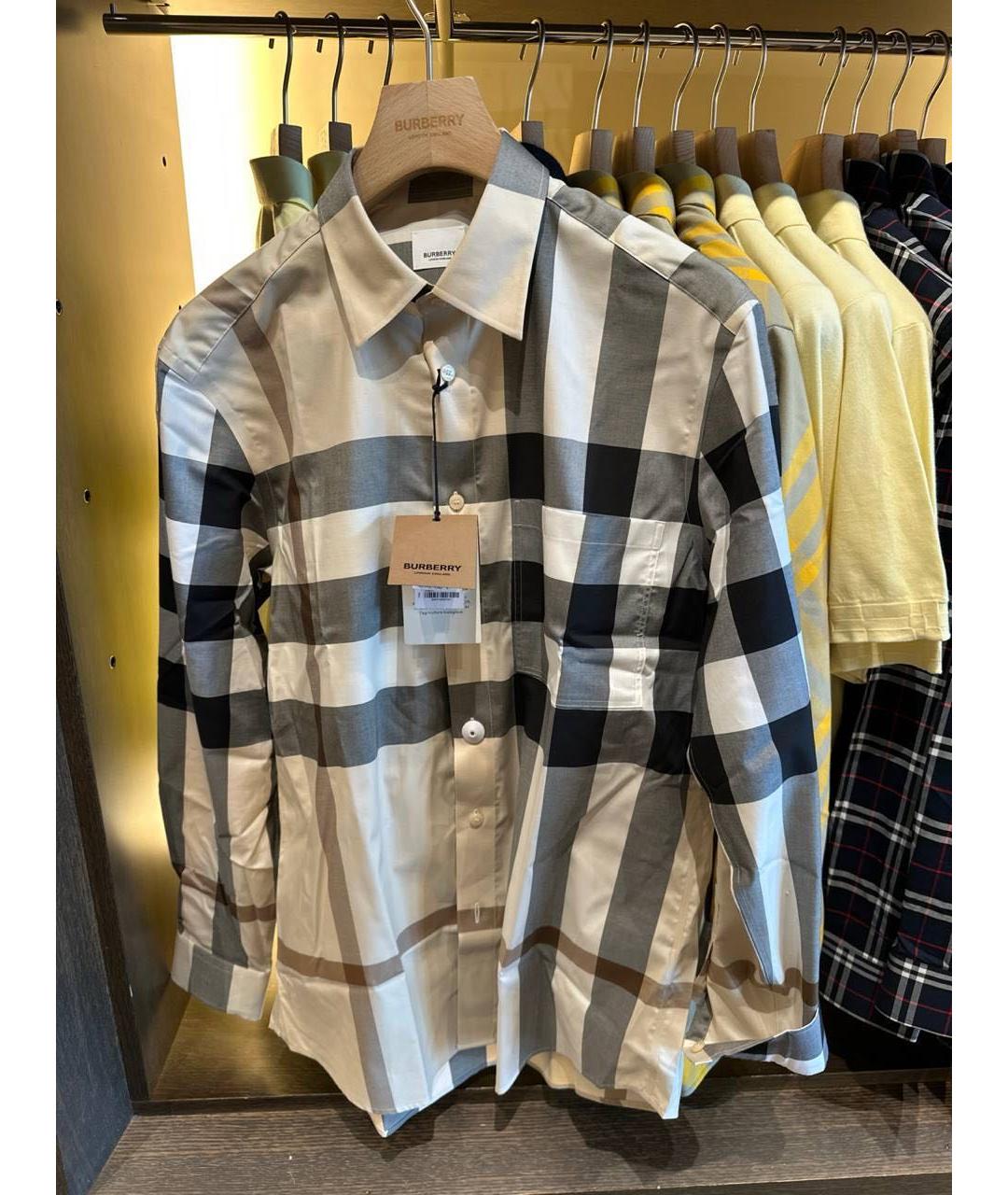 BURBERRY Коричневая хлопковая классическая рубашка, фото 2