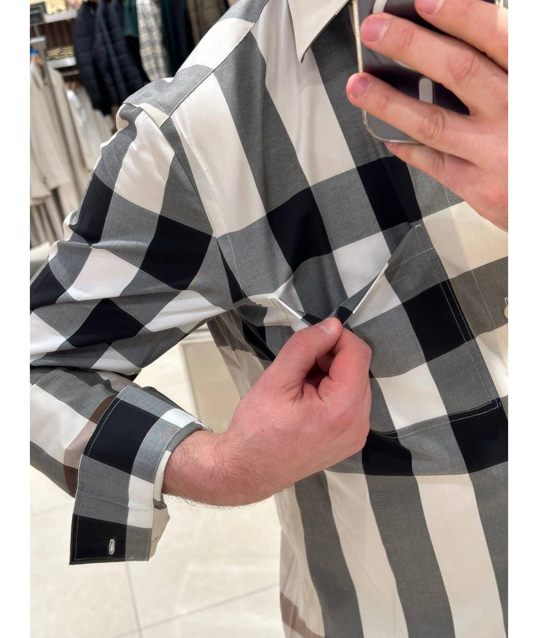 BURBERRY Коричневая хлопковая классическая рубашка, фото 3