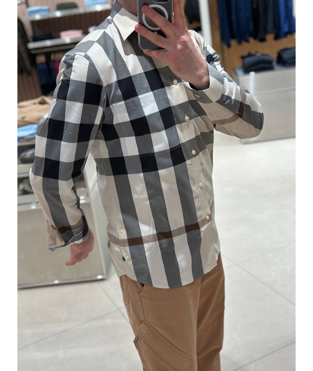 BURBERRY Коричневая хлопковая классическая рубашка, фото 7