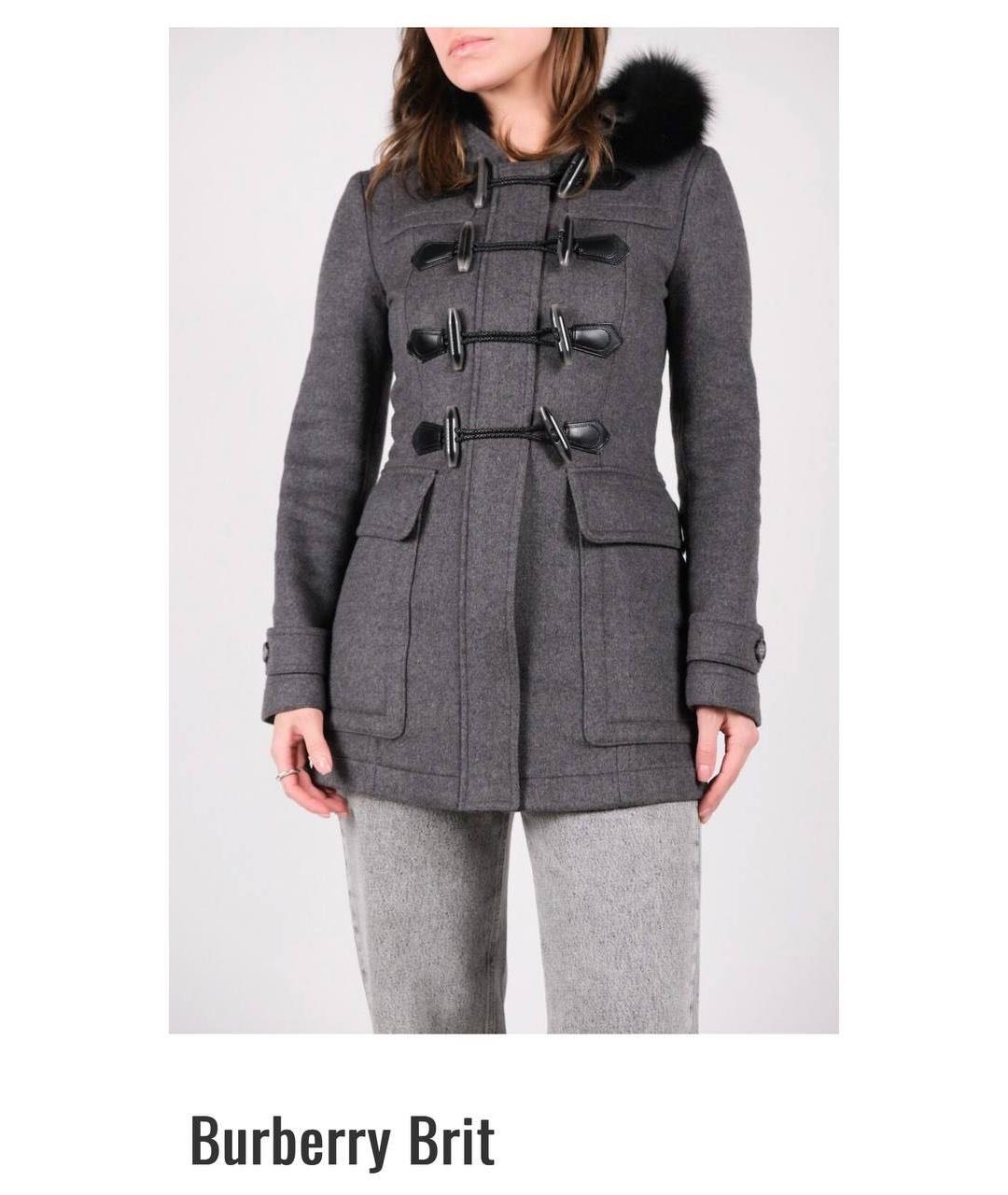 BURBERRY Антрацитовое шерстяное пальто, фото 7