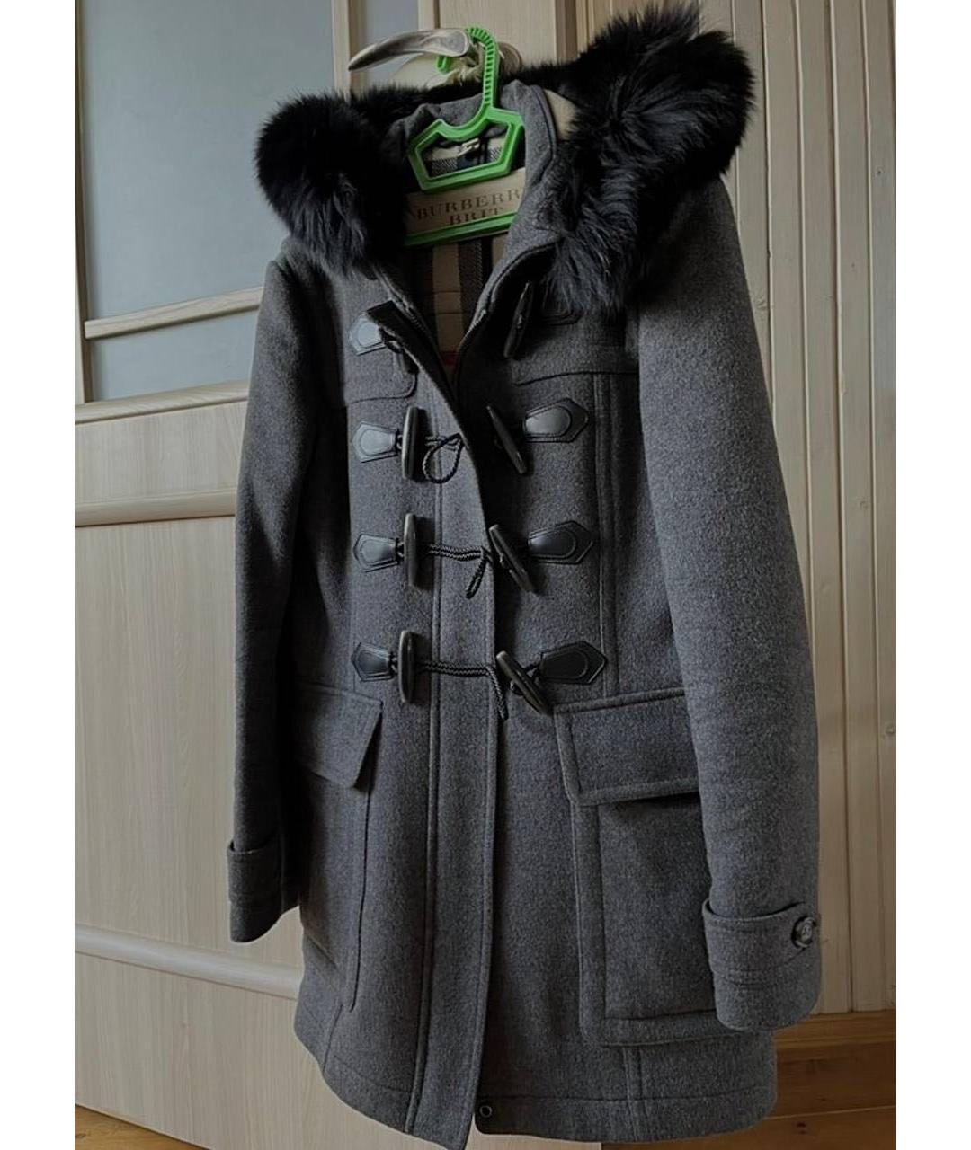 BURBERRY Антрацитовое шерстяное пальто, фото 9